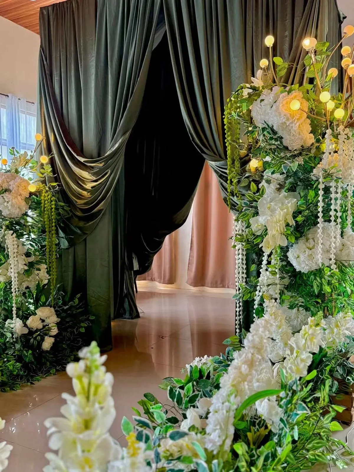 Greenery curtain entrance