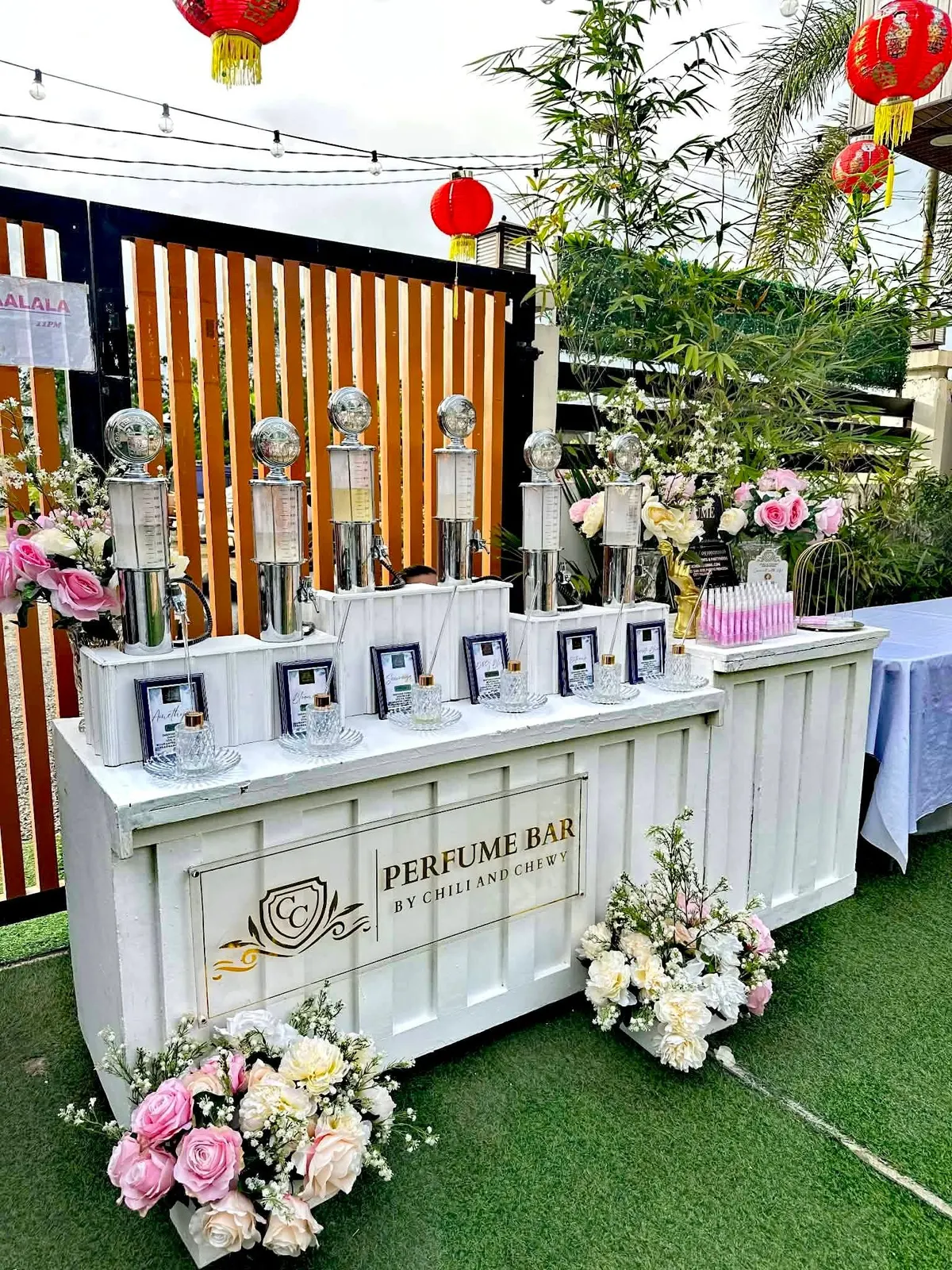 Perfume bar souvenir station on the lawn
